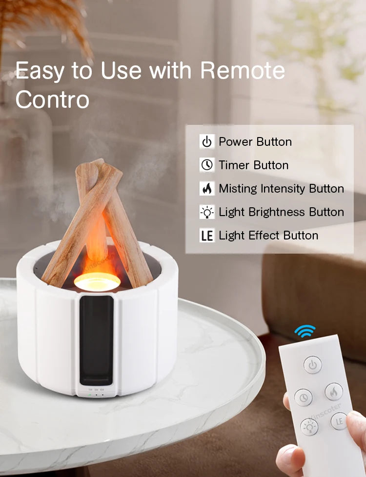 Simulated Flame Aroma Diffuser Air Humidifier